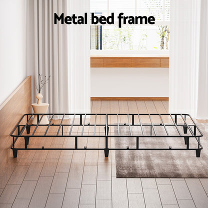 Artiss Bed Frame Queen Size Metal Grey MASON - Furniture > Bedroom > Beds & Bed Frames