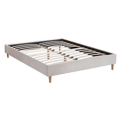 Artiss Bed Frame Queen Size Beige ZORA - Furniture > Bedroom > Beds & Bed Frames