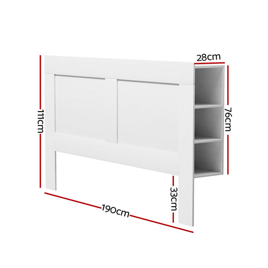 Artiss Bed Head Headboard King with Shelves CABI White Furniture > Living Room > Bookcases & Shelves
