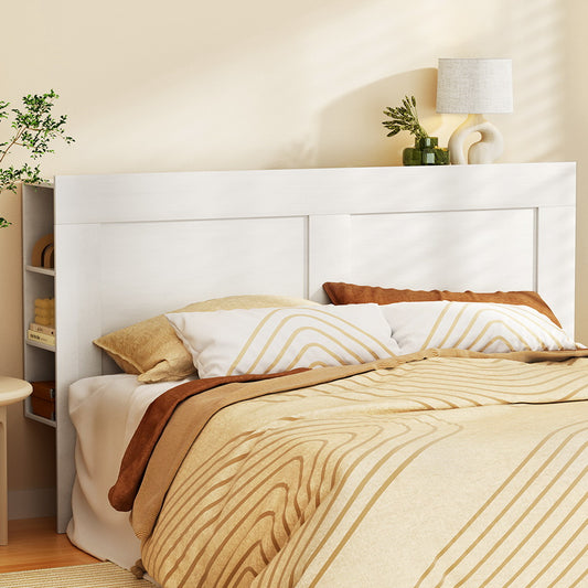 Artiss Bed Head Headboard King with Shelves CABI White Furniture > Living Room > Bookcases & Shelves