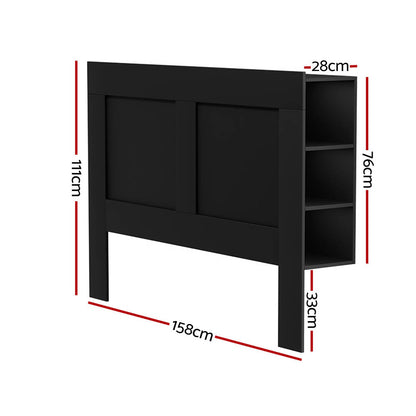 Artiss Bed Head Headboard Queen with Shelves - CABI Black - Furniture > Bedroom > Beds & Bed Frames