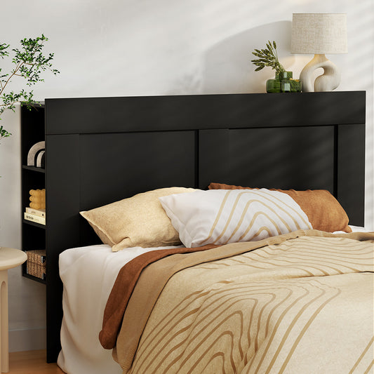Artiss Bed Head Headboard Queen with Shelves - CABI Black - Furniture > Bedroom > Beds & Bed Frames