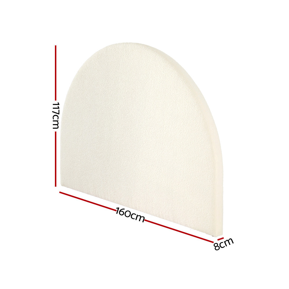 Artiss Bed Head Headboard Bed Frame Queen Boucle GREI White Furniture > Bedroom > Beds & Bed Frames