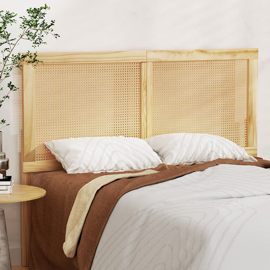 Artiss Bed Head Headboard Double Rattan - RIBO Pine - Furniture > Bedroom > Beds & Bed Frames