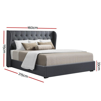 Artiss Bed Frame Queen Size Gas Lift Charcoal ISSA - Furniture > Bedroom > Beds & Bed Frames
