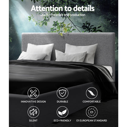 Artiss Bed Frame Queen Size Gas Lift Grey NINO - Furniture > Bedroom > Beds & Bed Frames