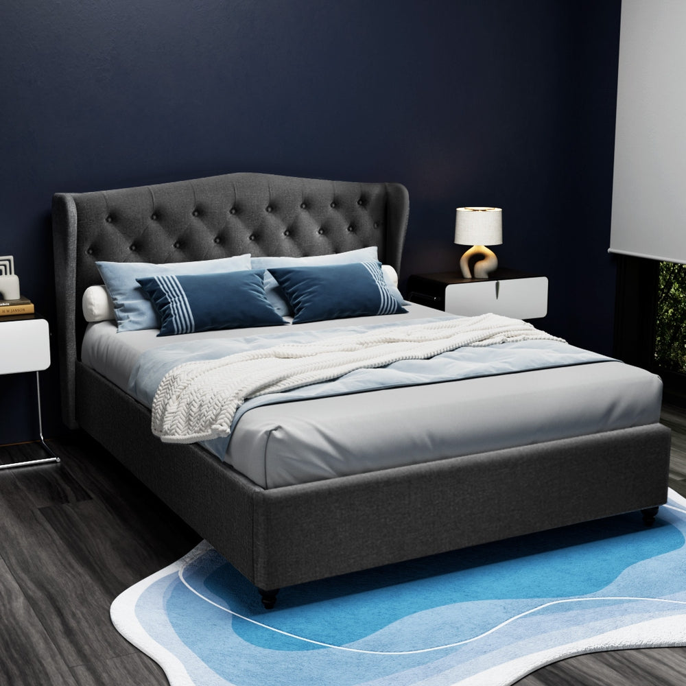 Artiss Bed Frame Queen Size Charcoal PIER - Furniture > Bedroom > Beds & Bed Frames