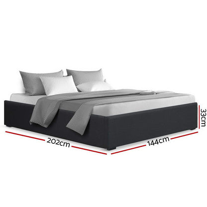 Artiss Bed Frame Double Size Gas Lift Base Charcoal TOKI - Furniture > Bedroom > Beds & Bed Frames