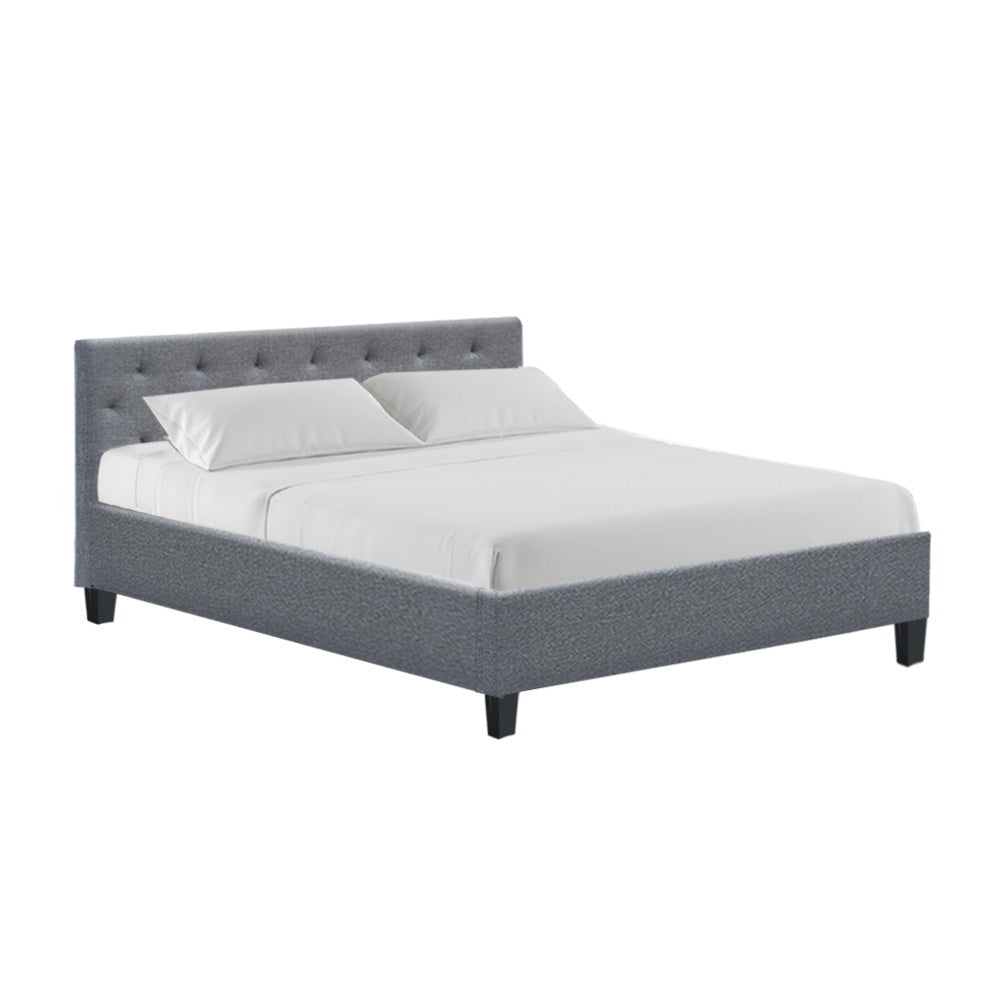 Artiss Bed Frame Queen Size Grey VANKE Furniture > Bedroom > Beds & Bed Frames