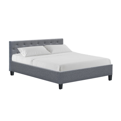 Artiss Bed Frame Queen Size Grey VANKE Furniture > Bedroom > Beds & Bed Frames