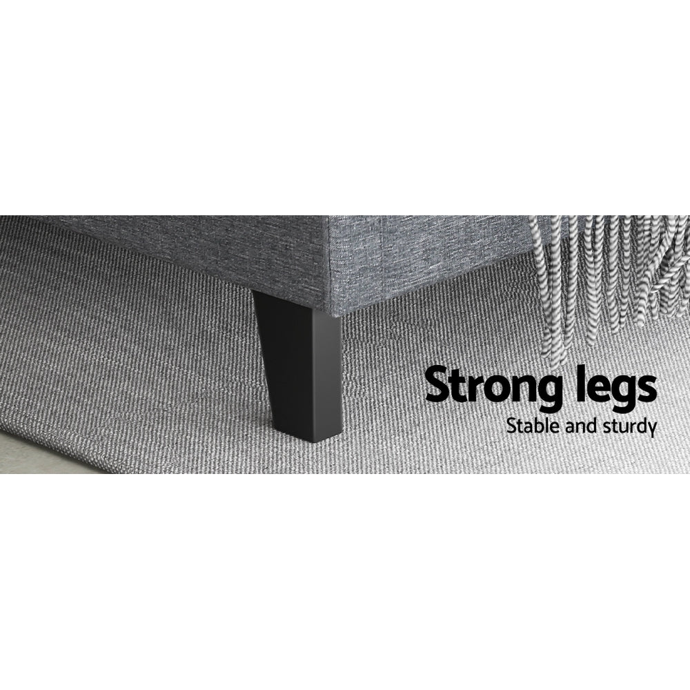Artiss Bed Frame Queen Size Grey VANKE Furniture > Bedroom > Beds & Bed Frames