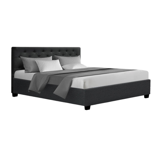 Artiss Bed Frame Queen Size Gas Lift Charcoal VILA - Furniture > Bedroom > Beds & Bed Frames