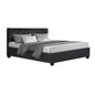 Artiss Bed Frame Queen Size Gas Lift Charcoal VILA - Furniture > Bedroom > Beds & Bed Frames