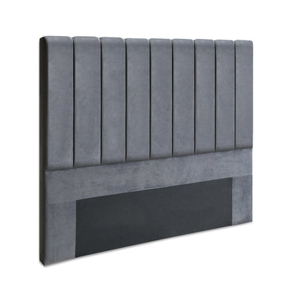 Artiss Bed Head Headboard Queen Velvet VELA Grey Furniture > Bedroom > Headboards
