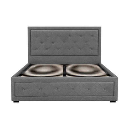 Artiss Bed Frame Double Size Gas Lift Grey TIYO - Furniture > Bedroom > Beds & Bed Frames