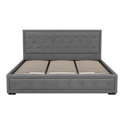 Artiss Bed Frame King Size Gas Lift Grey TIYO - Furniture > Bedroom > Beds & Bed Frames