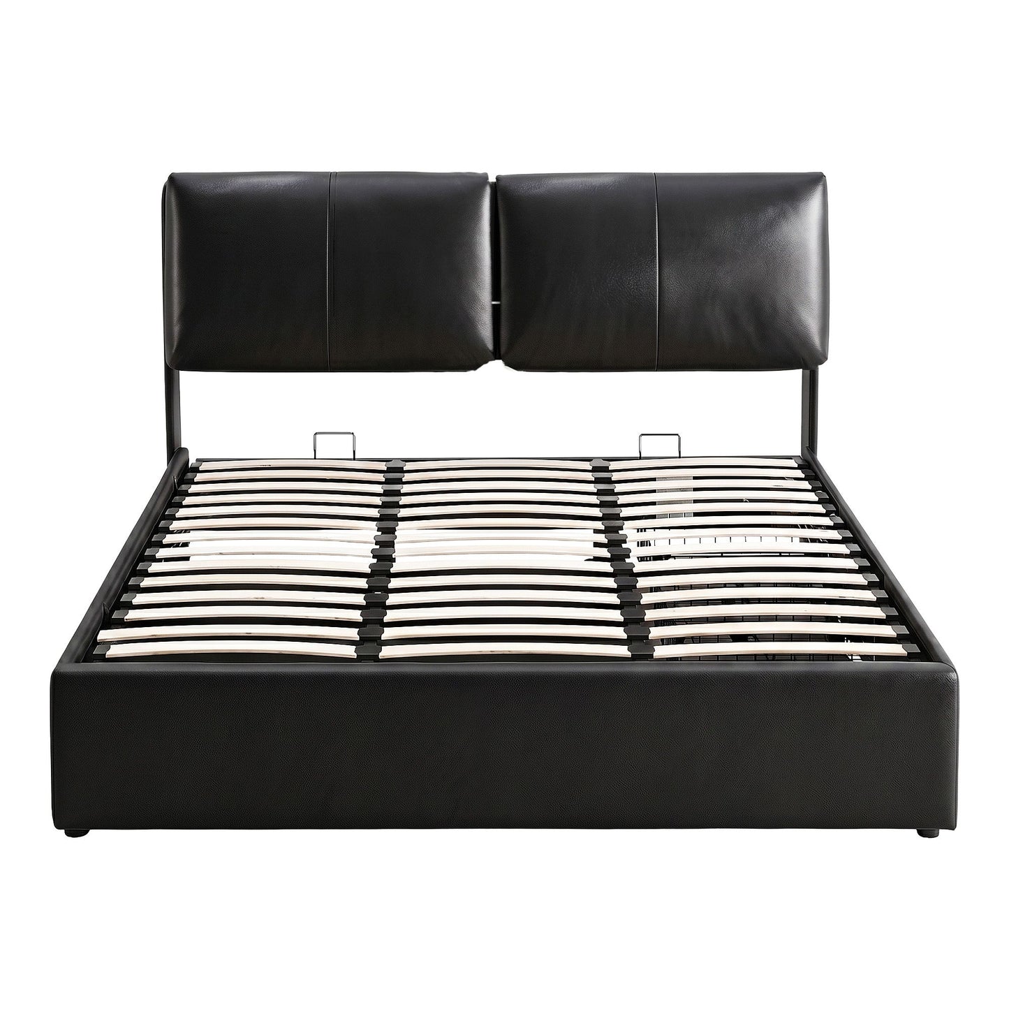 Queen Bed Frame Gas Lift Storage 3 Drawers Adjustable Headboard Platform Bed Black
