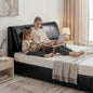 Queen Bed Frame Gas Lift Storage 3 Drawers Adjustable Headboard Platform Bed Black
