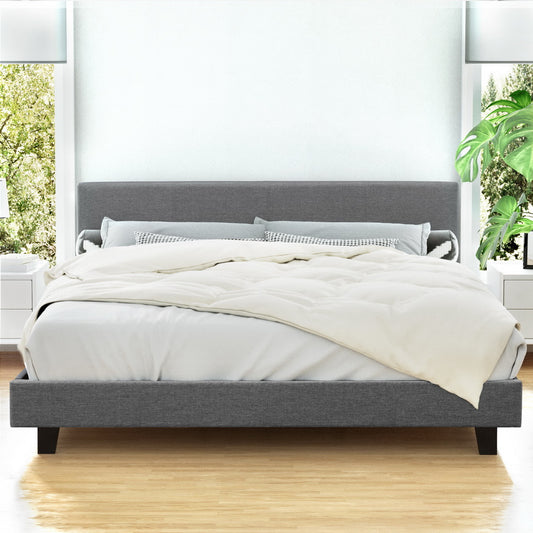 Artiss Bed Frame King Size Grey NEO - Furniture > Bedroom > Beds & Bed Frames