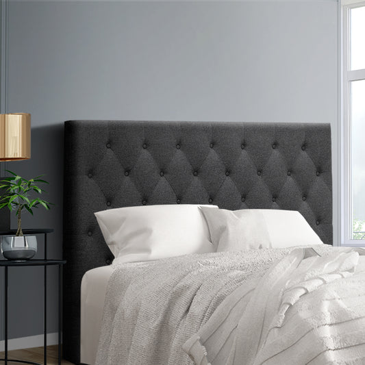 Artiss Bed Head Headboard Double Size Fabric - CAPPI Charcoal - Furniture > Bedroom > Headboards