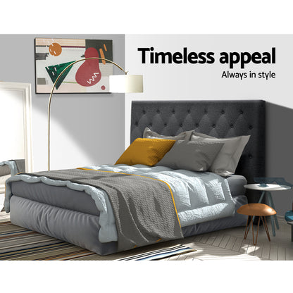 Artiss Bed Head Headboard Double Size Fabric - CAPPI Charcoal - Furniture > Bedroom > Headboards