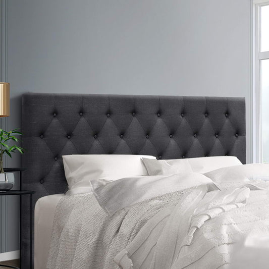 Artiss Bed Head Headboard King Size Fabric - CAPPI Charcoal - Furniture > Bedroom > Headboards