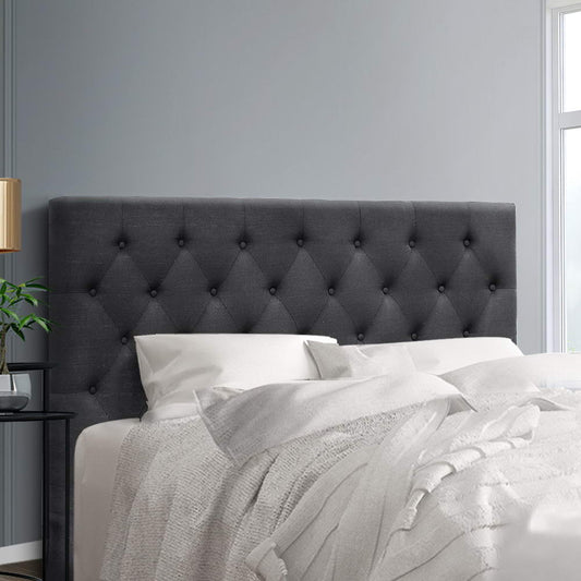 Artiss Bed Head Headboard Queen Size Fabric - CAPPI Charcoal - Furniture > Bedroom > Headboards