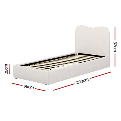 Bed Frame Single Size Boucle DARA