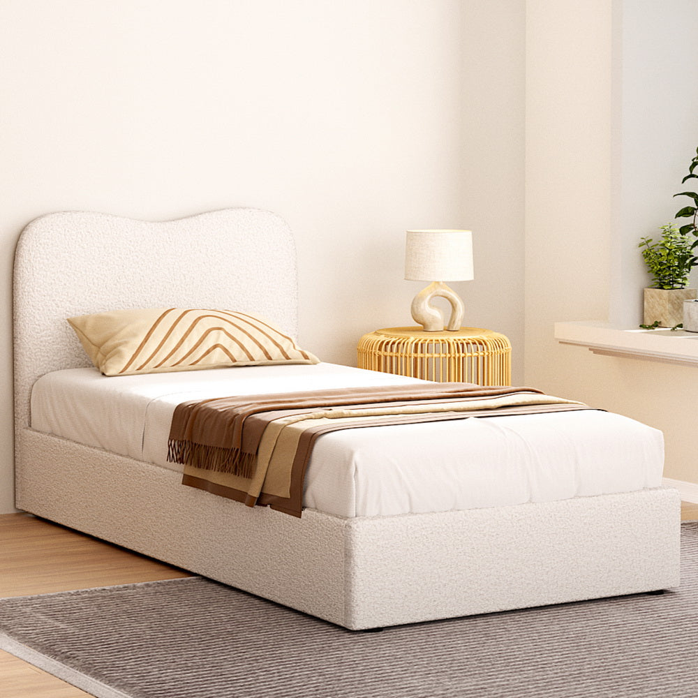 Bed Frame Single Size Boucle DARA