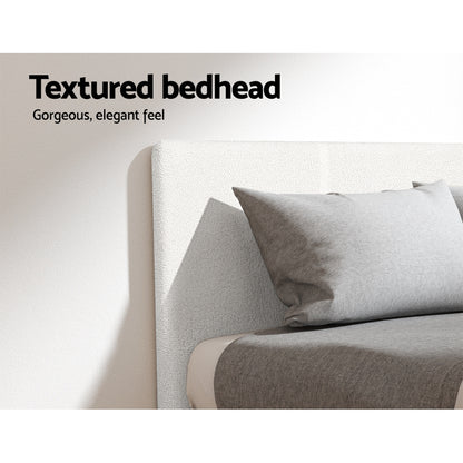 Artiss Bed Frame King Single Size Boucle NEO - Furniture > Bedroom > Beds & Bed Frames