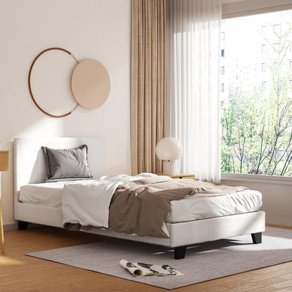 Artiss Bed Frame King Single Size Boucle NEO - Furniture > Bedroom > Beds & Bed Frames