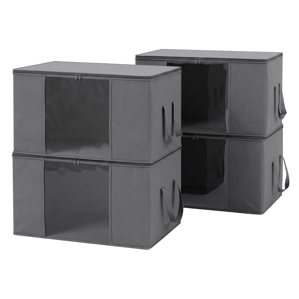 Blanket Storage Bags Box X4 Clothes Quilt Container 84L Organiser Grey