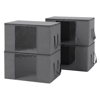 Blanket Storage Bags Box X4 Clothes Quilt Container 84L Organiser Grey