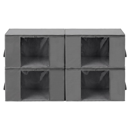 Blanket Storage Bags Box X4 Clothes Quilt Container 84L Organiser Grey