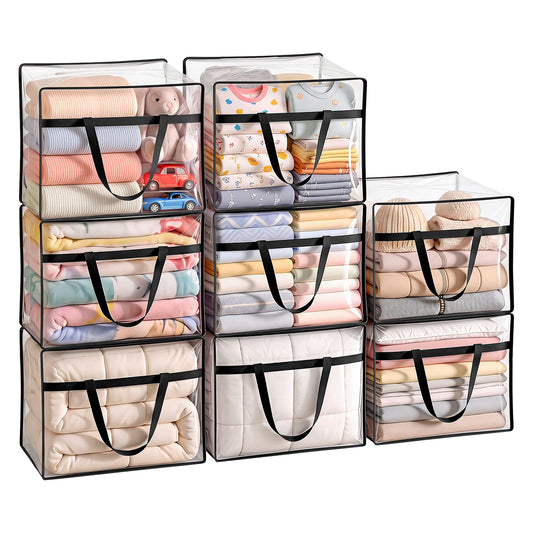Blanket Storage Bags 8Pcs 40L PVC Box Clothes Doona Moving Organiser