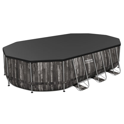 Bestway Swimming Pool Steel Frame Pool Set 6.1x3.66m w/ Filter Pump Ladder Cover - Home & Garden > Pool & Accessories >