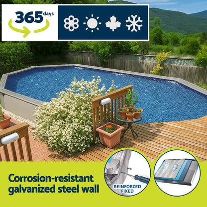 Bestway Swimming Pool 610 x 366cm Steel Frame Round Pool Set w/ Filter Ladder - Home & Garden > Pool & Accessories >