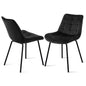 Artiss 2x Dining Chairs Velvet Tufted Kitchen Lounge Cafe Accent Chair Black