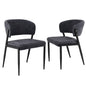 Dining Chairs Set of 2 Linen Fabric Soft Upholstered Chairs Charcoal