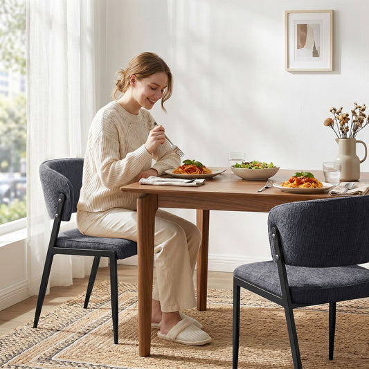 Linen Dining Chairs Set of 2 – Charcoal