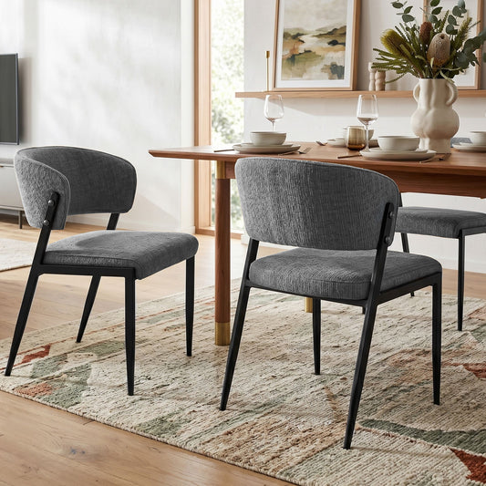 Linen Dining Chairs Set of 2 – Grey