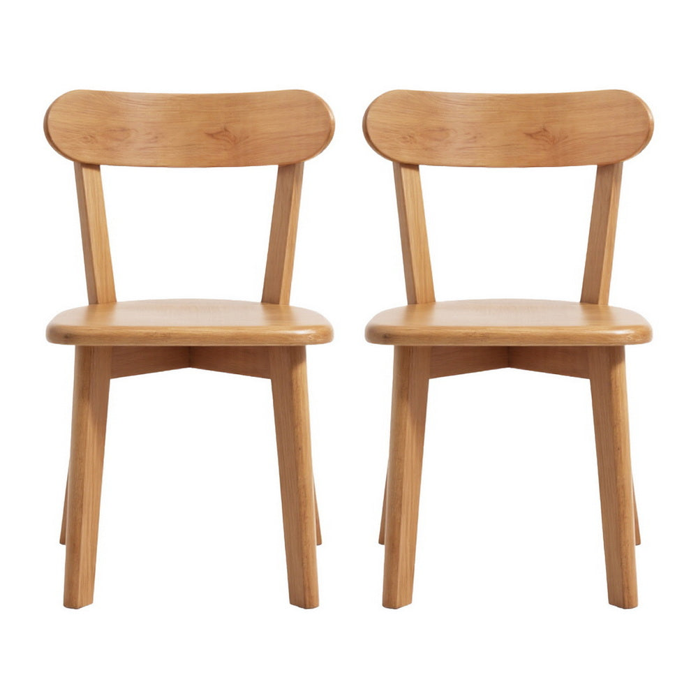 2x Dining Chairs Wooden Kitchen Accent Chair Cafe Lounge Rubber Wood - Furniture > Dining > Kitchen & Dining Chairs