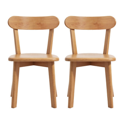 2x Dining Chairs Wooden Kitchen Accent Chair Cafe Lounge Rubber Wood - Furniture > Dining > Kitchen & Dining Chairs