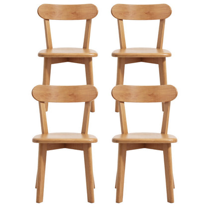 4x Dining Chairs Wooden Kitchen Accent Chair Cafe Lounge Rubber Wood - Furniture > Dining > Kitchen & Dining Chairs