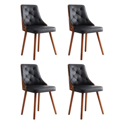 1 Set of 4 Artiss Dining Chairs Black PU - Furniture > Dining > Kitchen & Dining Chairs