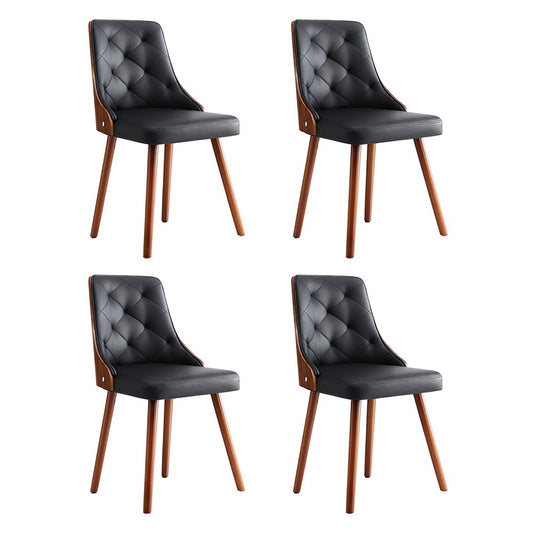 1 Set of 4 Artiss Dining Chairs Black PU - Furniture > Dining > Kitchen & Dining Chairs