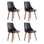 1 Set of 4 Artiss Dining Chairs Black PU - Furniture > Dining > Kitchen & Dining Chairs