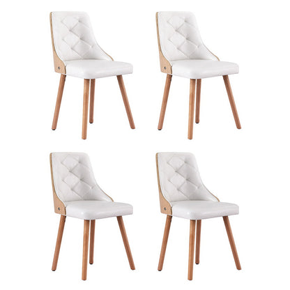1 Set of 4 Artiss Dining Chairs White PU - Furniture > Dining > Kitchen & Dining Chairs
