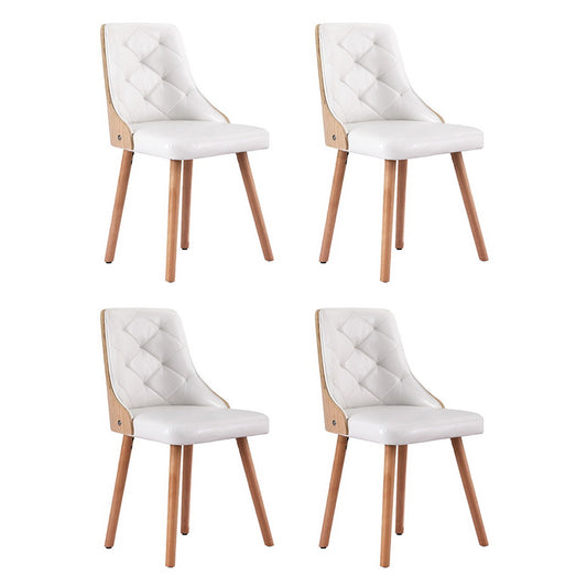 1 Set of 4 Artiss Dining Chairs White PU - Furniture > Dining > Kitchen & Dining Chairs