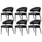 Artiss Dining Chairs Set of 6 Leather Hollow Armchair Black